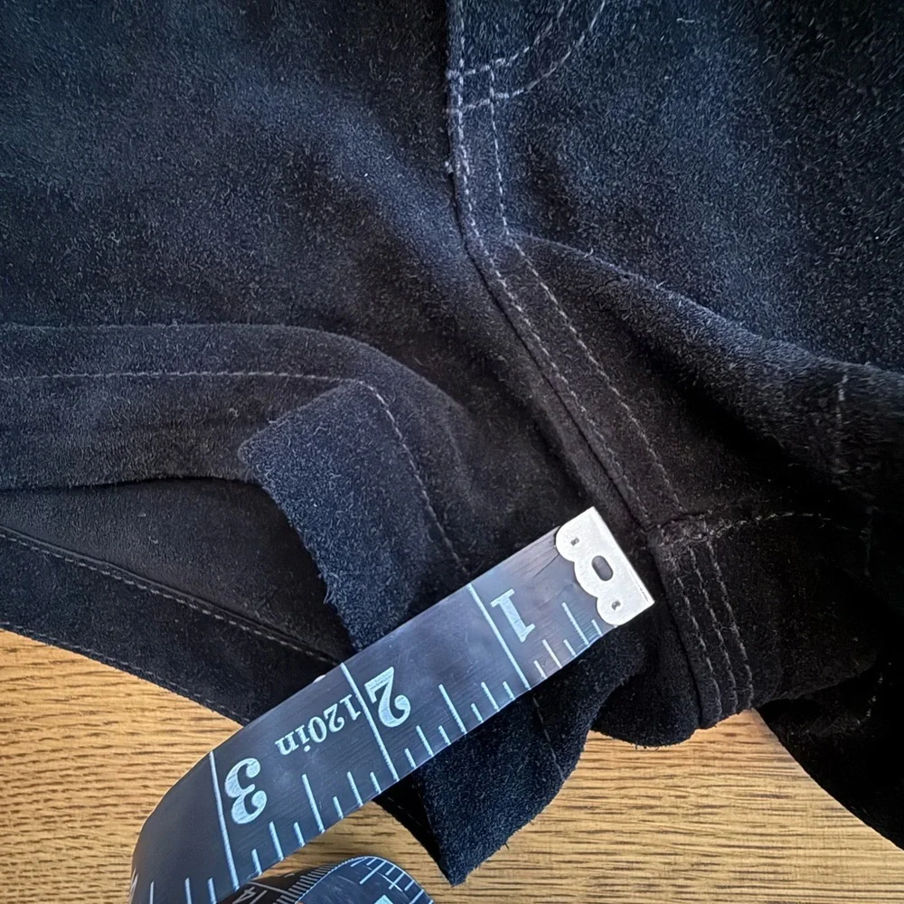 RAG & BONE Lou Short High Waist Black Genuine Suede Button Fly Shorts Size 24